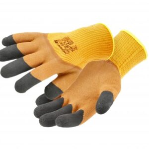 LYCK ocieplane rękawice powlekane lateksem pomarańczowe