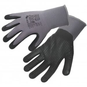 BODE rękawice nylon/spandex powlekane nitrylem z mikropianki szare/czarne