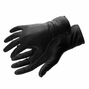 WUSSOW rękawice nitrylowe z fakturą diamentową czarne (100 szt/op.)